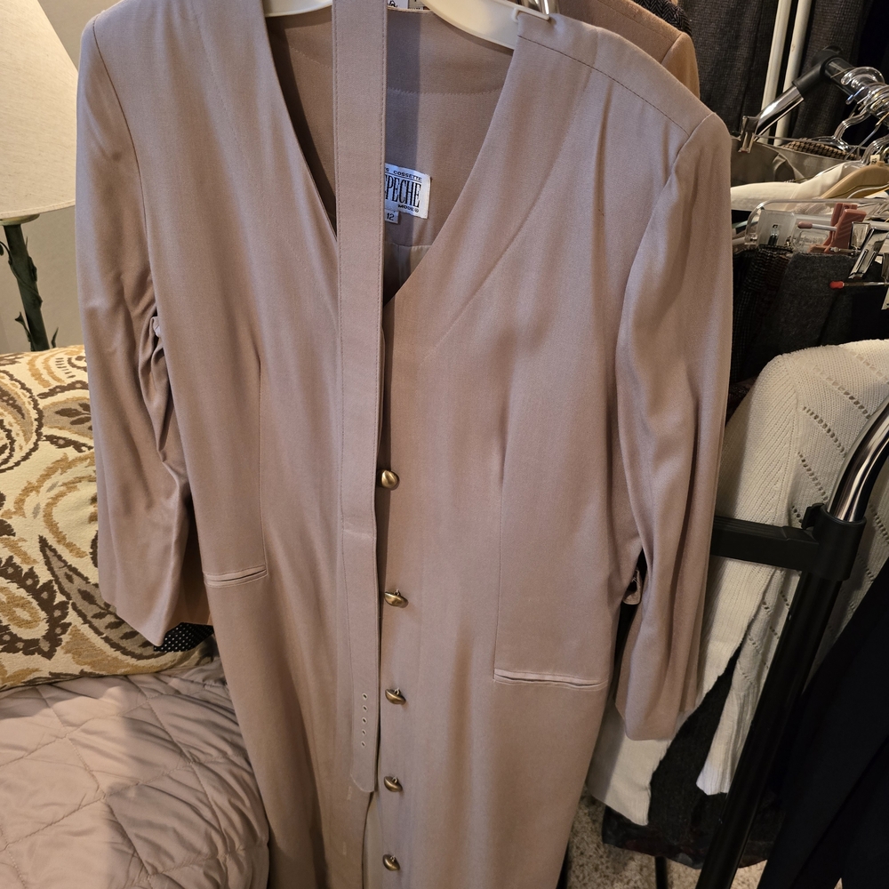 TAN Button-Down Dress